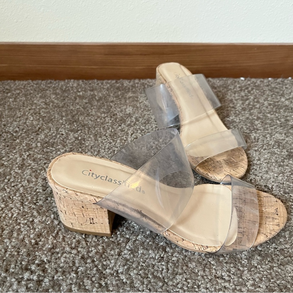 Cityclassified Clear and Cork Comfortable Stylish Sandals